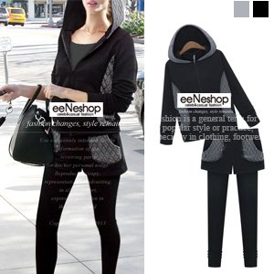 (イイネショップ) eeNeshop キルティング 切替 スウェット セットアップ