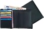 Alassio - Porte-monnaie cuir noir compartiments rabatables 10x CB - Dim ferm� 10x12mm