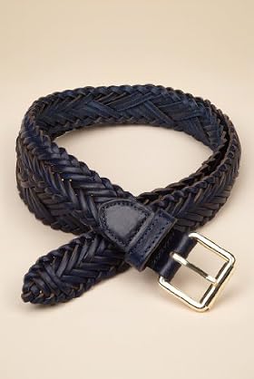 Leather Chevron Plait Belt