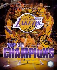 Lakers, Los Angeles Champions (2009) Autographed/Hand Signed 8x10 Photo By Derek Fisher, Kobe Bryant