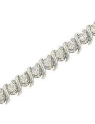 Round Illusion Set Ribbon Link Diamond Tennis Bracelet4.52ct