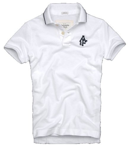 Abercrombie & Fitch Classic Solid Tipped Polo, White