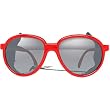 I Ski Glacier Classics Lifestyle Sunglasses - Red/Black Leather/Smoke with Silver Mirror