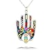 Vivid Blue Hamsa Necklace #0837
