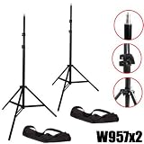 Kit Trépied pour Studio DynaSun 2x W957 250cm Support de Fond Pied Photo Video Tres Robuste avec Sac