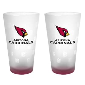 Arizona Cardinals Frosted Pint Glass (16-Ounce, Set of 2) by Boelter Brands
