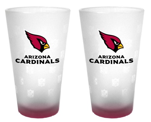 Arizona Cardinals Frosted Pint Glass (16-Ounce, Set of 2)