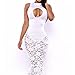 Sexy New Women Sheer Hot Bodycon Sleeveless Party Club White Long Maxi Dress Hot