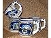 Kitchen & Housewares : Le Souk Ceramique AF-53 Aqua Fish Coffee Mugs Set of 4/12-oz.