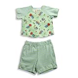 Pepper Toes Layette by Baby Lulu - Newborn And Infant Boys Short Sleeve Trucks Short Set, Light Blue, Green (Size 18Months)