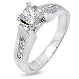 1/2ct Princess Diamond Ring in 14k White Gold (HI/SI-I1)
