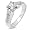 1/2ctw Princess Cut Diamond Ring in 14k White Gold (HI/SI-I1)- Size 5