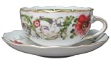 Versace by Rosenthal Flower Fantasy 7-1/3-Ounce Tea Cup and Saucer 5-1/2-Inch