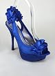 Ruffled Satin Peep Toe Heel