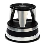 Step Stool with Safety Casters, Rubber Tread, 500 lb Capacity, Silverstone CRA100101