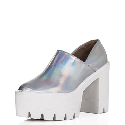 Spy Love Buy PERTH Block Heel Cleated Sole Platform Mule Shoes