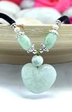 Jade heart emblem on black Velvet rope Choker Necklace Pendant Size: .75 Necklace length 16.5