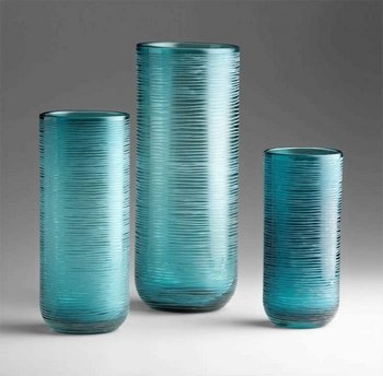 Cyan Lighting 04357 Small Libra Vase, Aqua Finish