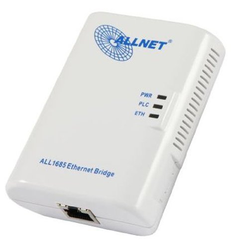 Allnet 85 Mbit Powerline Ethernet Bridge single (Netzwerk aus der Steckdose)
