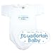 BABY BODYSUIT WHITE  LIGHT BLUE CLOUD LOVE ME , I'M ECUADORIAN  ECUADOR 6 - 9 Months