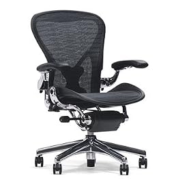 Aeron Desk Chair, Full-Featured PostureFit, Color: Carbon Waves, Medium by Herman Miller