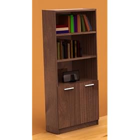 Truffle Finish Bookcase with Doors Truffle Finish