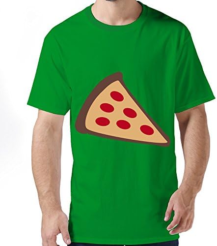 LFD Men's Pizza Slice Cotton Round Collar T Shirt 6 ForestGreen