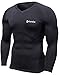 CLSL TM-V34-BB_Medium Tesla Men's Thermal Fleece ColdgearCompression Baselayer V Neck Long Sleeve Coldgear T Shirts V34