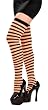 Black and Orange Striped Thigh High Pantyhose