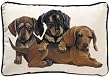 Fiddler's Elbow Dachshund Puppies Leslie Anderson Designer Decorative Dog Pillow