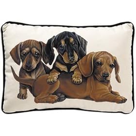Dachshund Puppies Decorative Dog Pillow