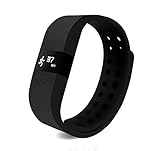 Digicare® ERI Bluetooth 4.0 Smart Watch Update Smartband Fitness Activity Tracker Bracelet Sleep Monitor Wristband W/led Touch Screen Waterproof Ip67 Thermometer Measuring Heart Rate for Andriod & Ios (Black)