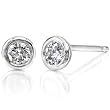 1/4ct TW Round Bezel Diamond Stud Earrings in 14kt Gold