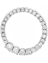 0.75 Carat (ctw) 14k White Gold Round Diamond Ladies Journey Circle Graduating Pendant 3/4 CT