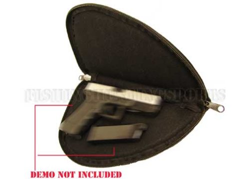 Pistol soft gun case with lockable zipper 11 x 6 inc