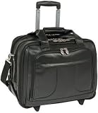 Mcklein R Series Chicago Leather Detachable Wheeled Laptop Briefcase