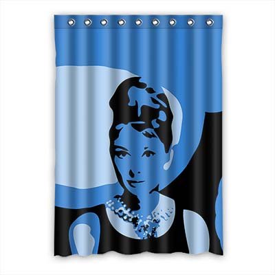 Smiling You TEXT CUSTOMIZED Audrey Hepburn Star Pattern Polyester Window Curtain 52"x72" (one piece)