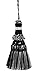 DecoPro Elegant Key Tassel / 4 Inch Tassel, 3.5 Inch Loop Style# NKT - Black, Silver Grey SGB