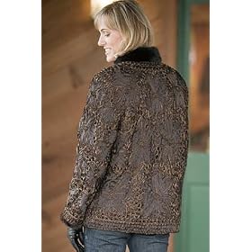 WoMens Reversible Ribbon Jacket with Mink Collar by Overland