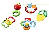 おもちゃ 知育玩具 歯固め 音鳴り 玩具 幼児玩具 おしゃぶり 出産祝い 赤ちゃん ベビー 5個セット