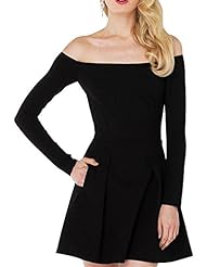 A-line Above the Knee Long Sleeves Off the Shoulder Polyester Empire   Waistline Party Dress/Mini Dress 