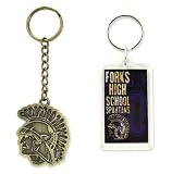 The Twilight Saga: New Moon - Merchandise (Keychain Set - Forks High & Spartan Head) (Size: 1" x 2")