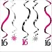 Sweet 16 Sparkle 24in Hanging Swirl Decoration 5ct