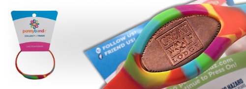 Wearable Souvenir Pennybandz Bracelet for elongated coins - Color Groovy Tie Dye