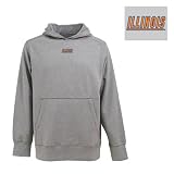 Illinois Fighting Illini Hooded Sweatshirt - NCAA Antigua Mens Signature Hoodie Heather Small