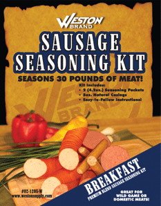Breakfast Sausage Seasoning Kit, Seasons 30 lbs meat (Includes 2 Seasoning Packets & Salted Natural Casings) Foods Sausage