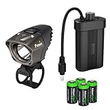 Fenix BT20 750 lumens Dual Distance Beam Cree LED 5 Mode Bike Bicycle Light with Helmet Mount, Battery Case Sleeve and 4 X EdisonBright CR123 Batteries bundle.