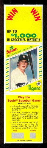 1982 Squirt Baseball Card #6 Kirk Gibson Detroit Tigers