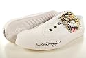 New Ed Hardy Love Kills Slowly&tiger Low-rise Slip-on Women Shoes