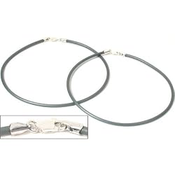 Rubber Cord Anklet Grey 9" 2Pcs